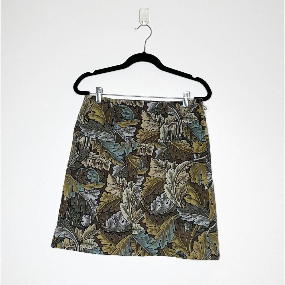 NWT Marc by Marc Jacobs Leaf Print Mini Skirt Women's Elm Brown Multi Size 2 - Picture 3 of 8